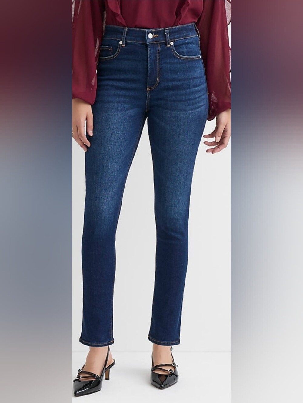 Ann Taylor Loft Women Modern Kick Crop Blue Demim Jean Size 10